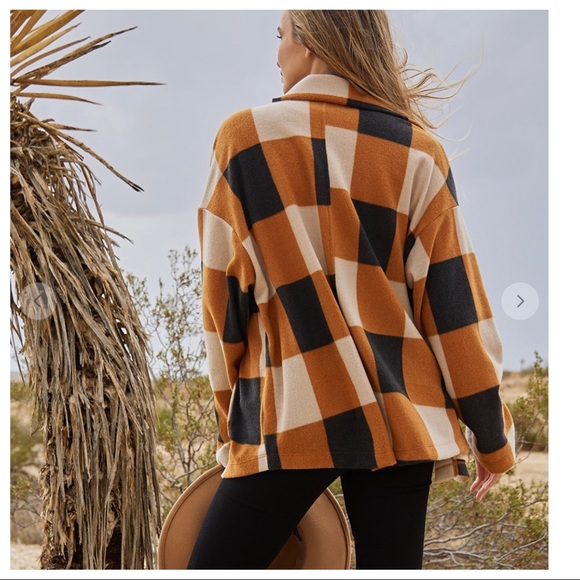 #14 ✨LAST ONE✨Boho Soft Textured Gingham Check Shirt Jacket - Picture 2 of 8